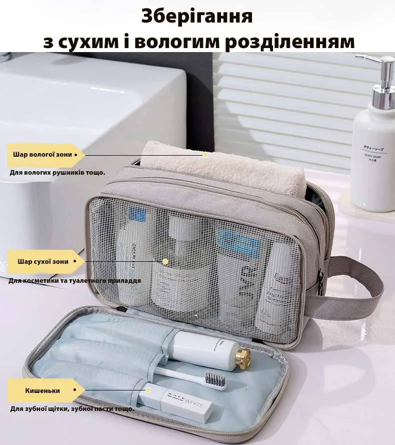 Органайзер-косметичка LoveYouHome текстиль 25,5х10х14,5 см синя
