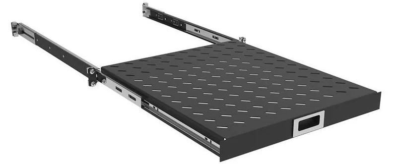 Полиця ZPAS 19", 1U, висувна, глибиною 450-550 мм, чорна
