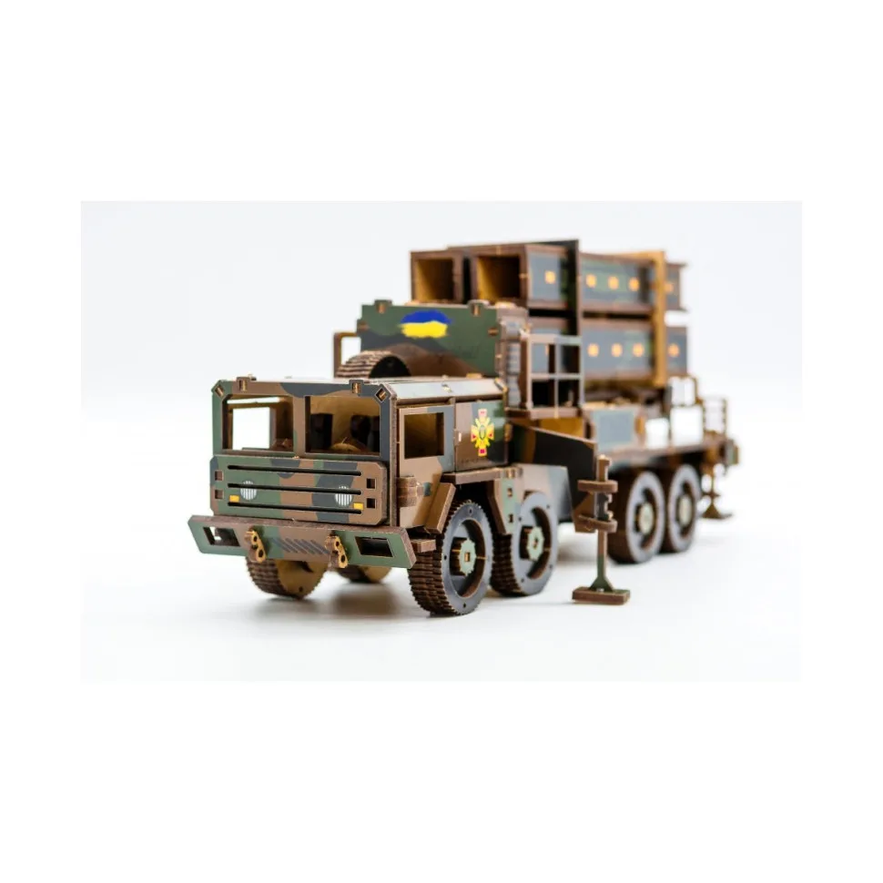 Дерев'яний 3D конструктор PuzzleOK 220 деталей 3D модель кольоровий