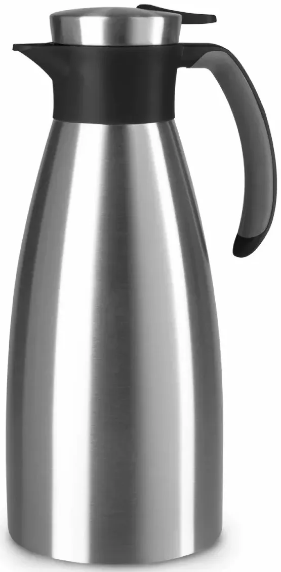 Термос для напоїв Tefal Soft Grip, об'ємом 1.5 л, з нержавіючої сталі та пластику, чорного кольору.