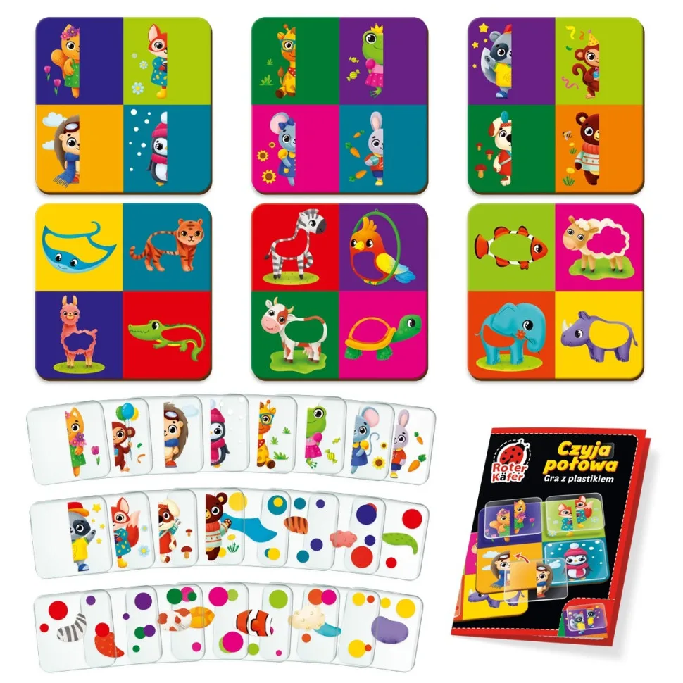 Развивающая игра Vladi Toys пластиковая 6 полей 24 карточки с животными украинский 3-6 лет