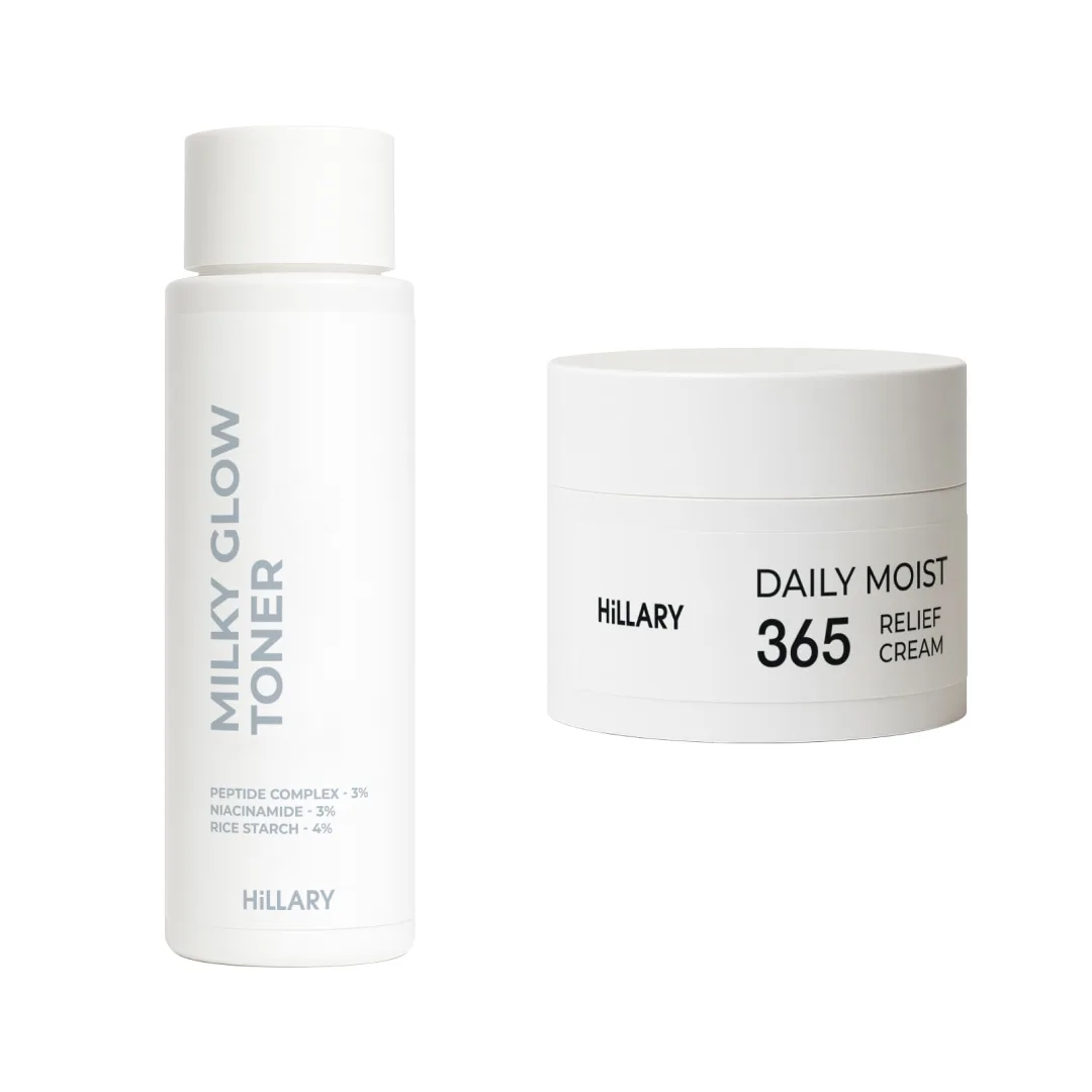 Набор для увлажнения и выравнивания тона Hillary 365 Hydration Glow Set косметический уход для лица увлажняющий набор для кожи.