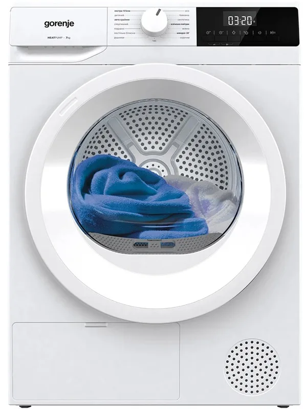 Сушильна машина Gorenje Конденсаційна 7 кг 59,5х84,5х51 см Білий
