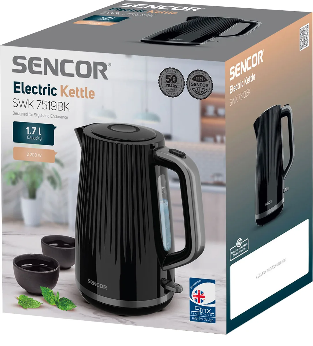 Електрочайник Sencor 1,7 л 2200 Вт Чорний
