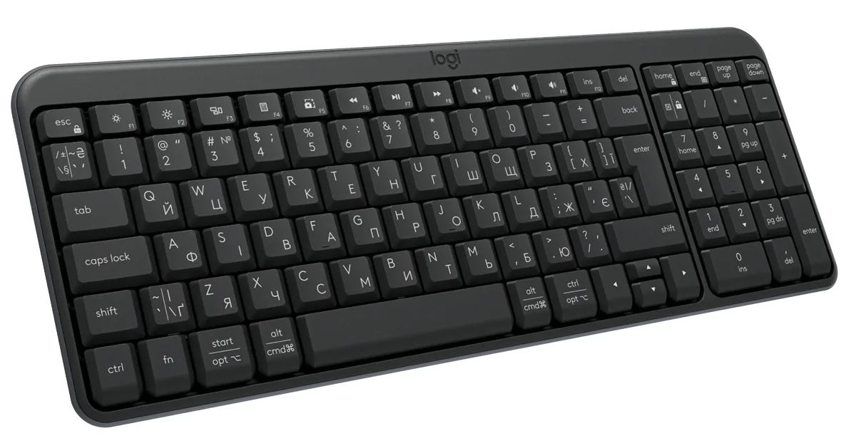 Клавіатура Logitech Бездротова Bluetooth Сіра 3699х1399х228 мм
