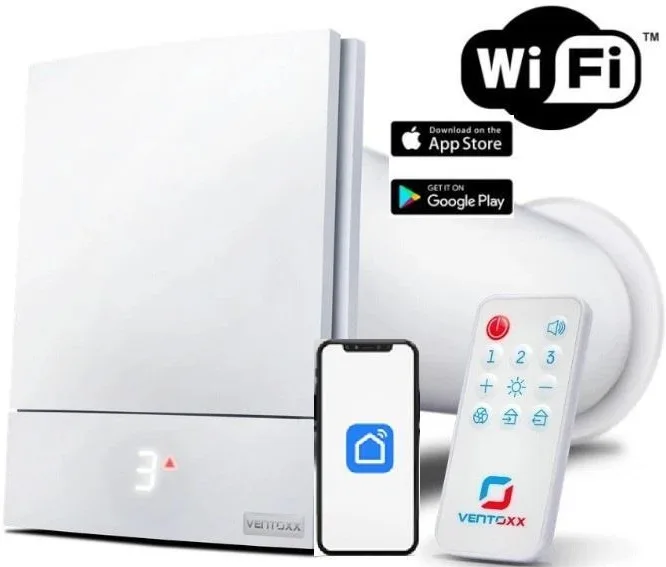 Рекуператор Ventoxx Harmony Smart 0,5 м з дистанційним керуванням, Wi-Fi, LED-індикацією та пластиковою решіткою.