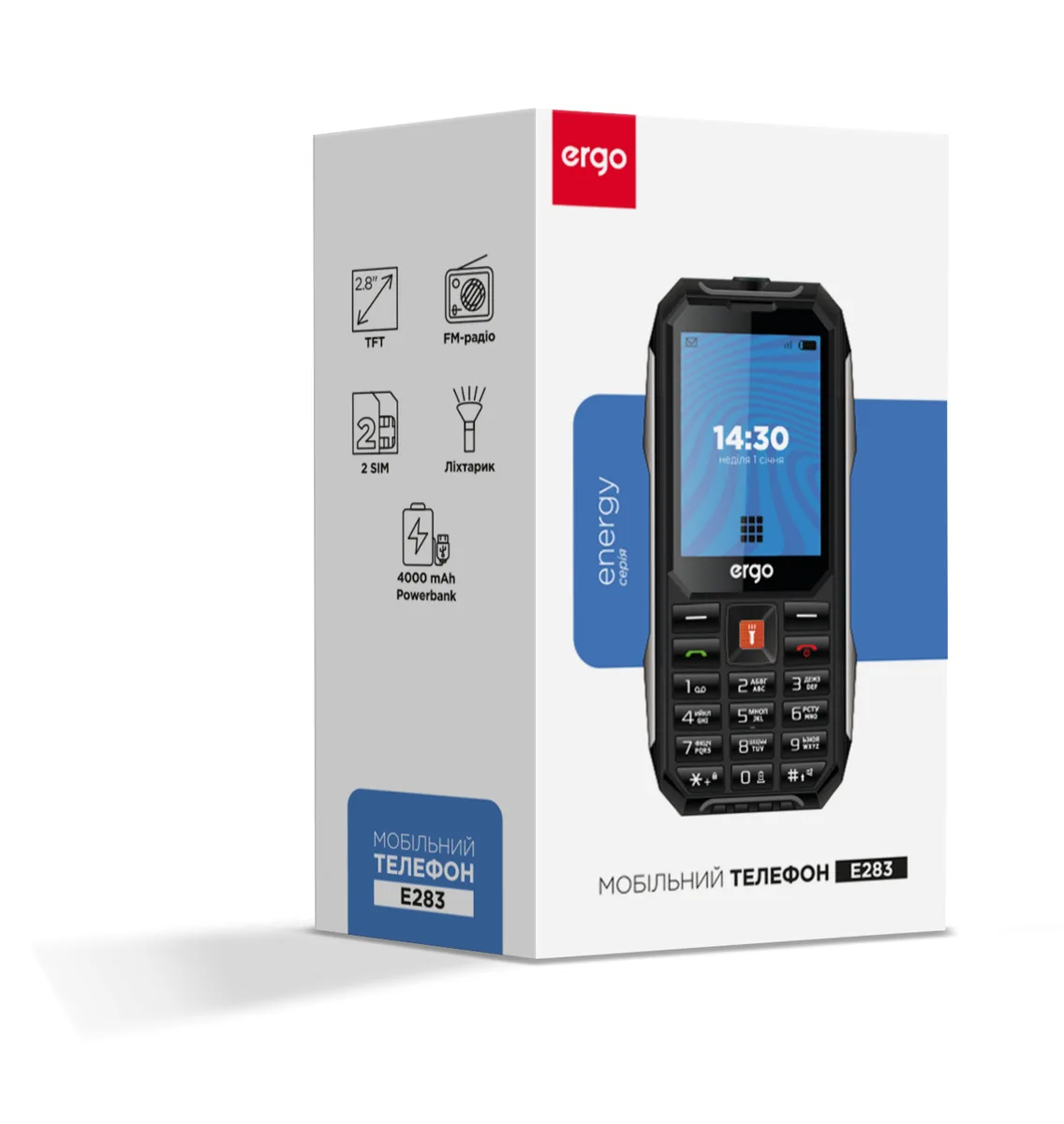Мобільний телефон ERGO пластик 2,8 дюйма чорний Dual Sim