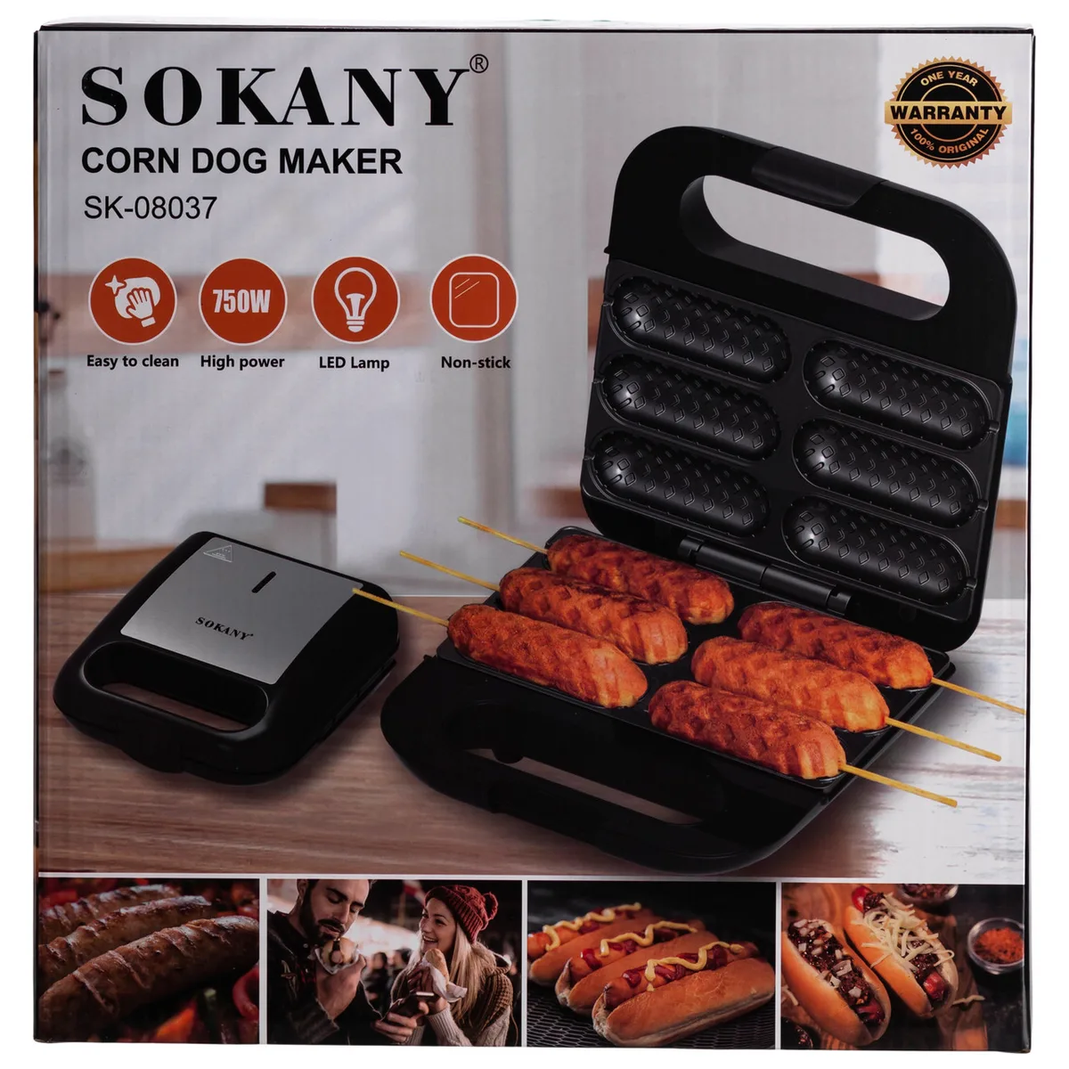Апарат для корн-догів Sokany пластик 24х23 см 750 Вт антипригарний