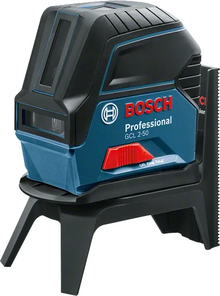 Лазерний нивелір Bosch Professional GCL 2-50 до 15м ±0.3мм/м червоний промінь + комплект RM1, BM3, LR6 + кейс, вага 0.5кг