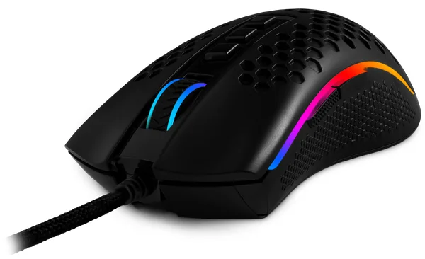 Миша Redragon оптична велика дротова чорна 16000 dpi RGB 10 кнопок