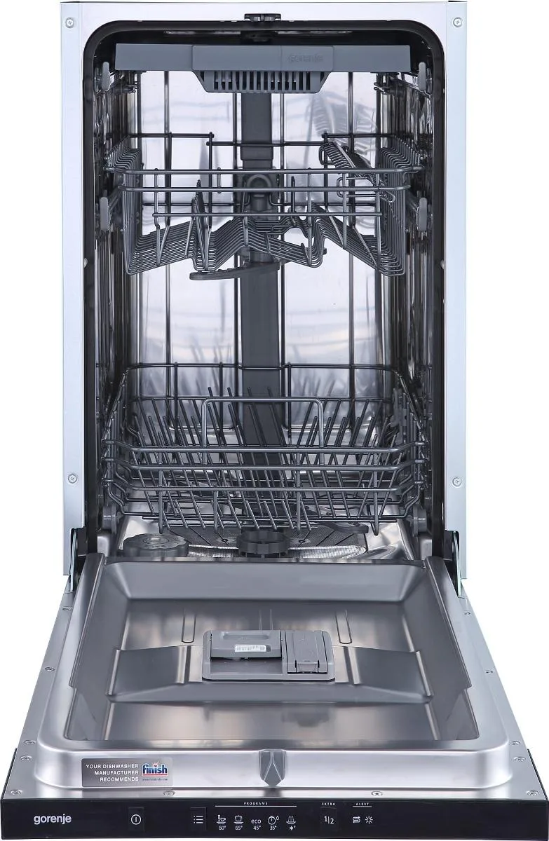 Вбудована посудомийна машина Gorenje, 11 комплектів, клас енергоефективності A++, 45 см, з трьома кошиками, біла.