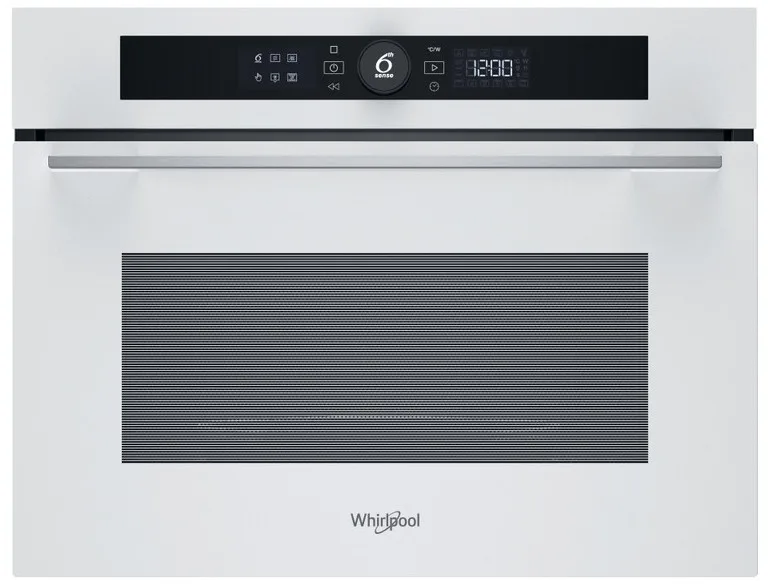 Електрична компактна духова шафа Whirlpool, 40 л, з дисплеєм, конвекційним приготуванням та функцією мікрохвиль, біла.