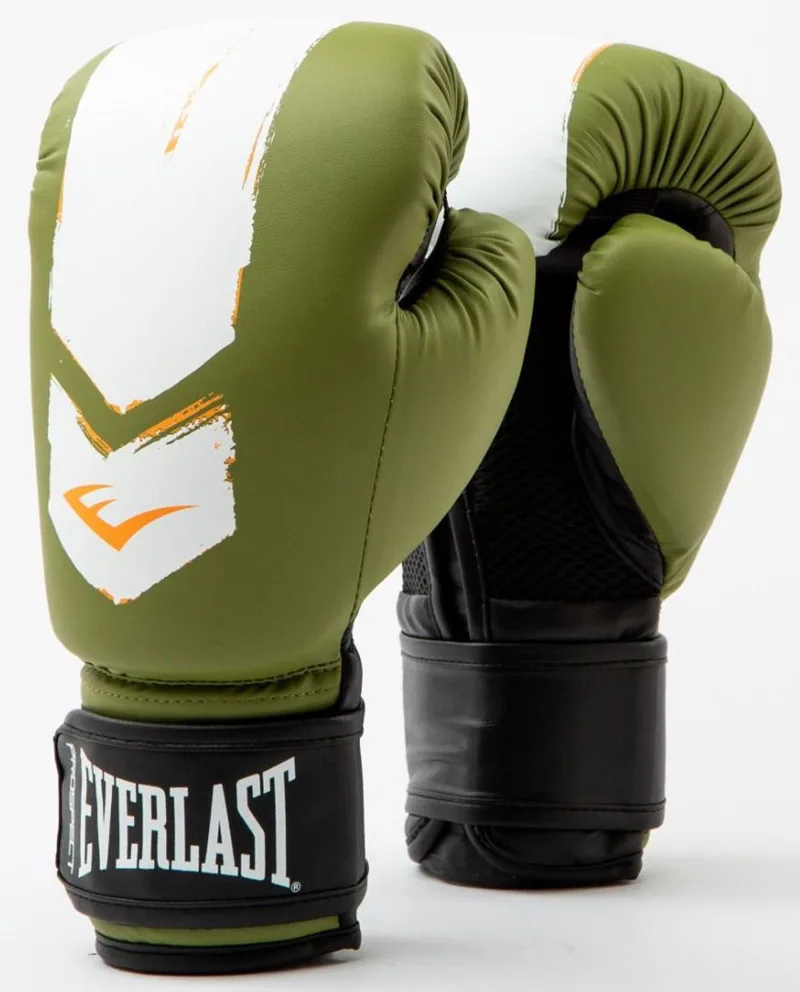 Боксерські рукавиці Everlast 100% поліуретан 6 унцій зелений білий