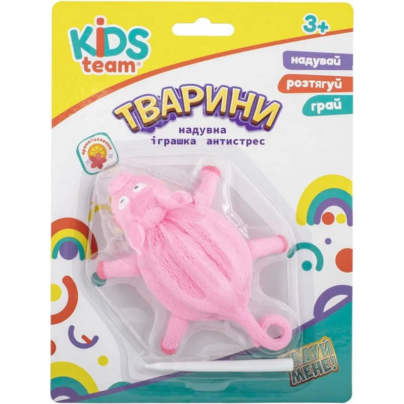 Дитяча надувна іграшка антистрес Kids Team гума 25 см рожева