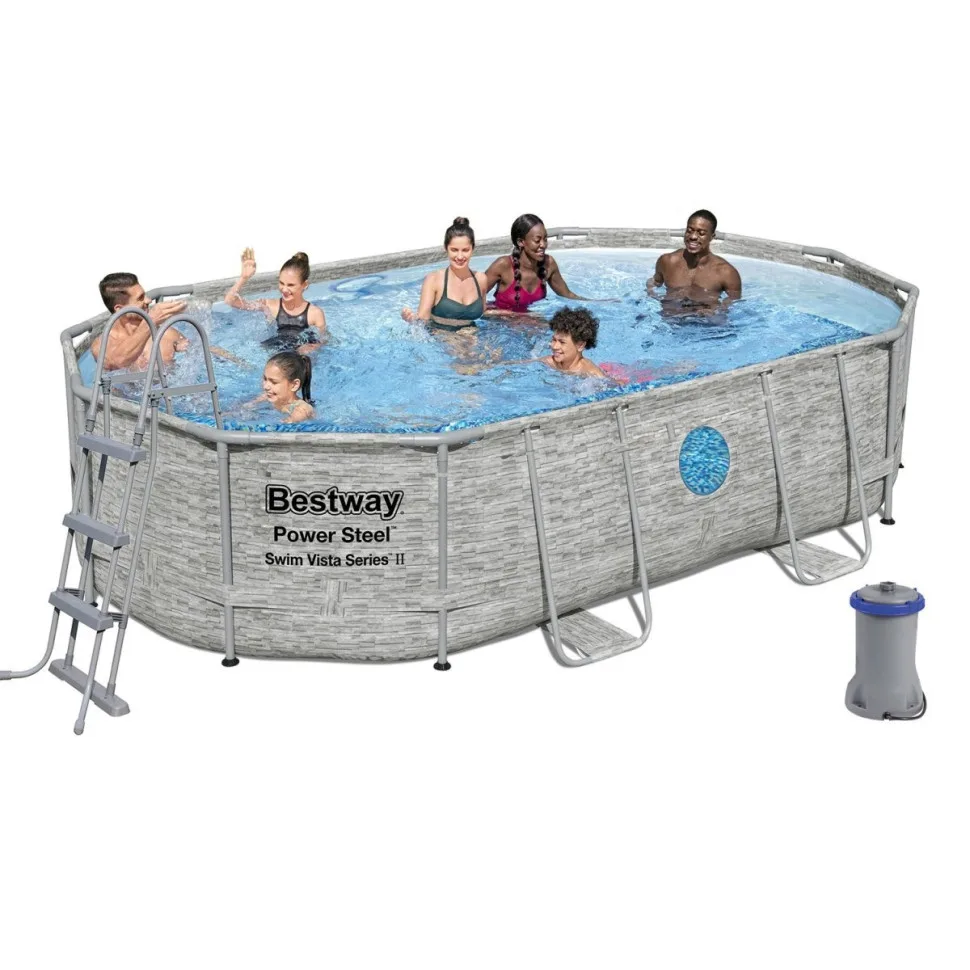 Каркасний басейн Bestway ПВХ 488х305х107 см овальний ротанг 10949 л