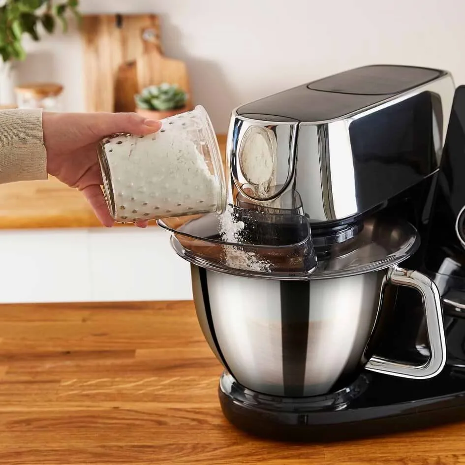 Кухонный комбайн Tefal I-Coach Touch, 1200Вт, металлический контейнер, корпус из металла и пластика, сенсорный экран, 3 насадки, подключение к смартфону