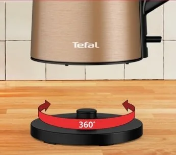 Електрочайник Tefal Double Layer SS 1.5л, з двошаровою конструкцією, мідного кольору.