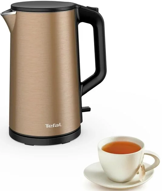 Електрочайник Tefal Double Layer SS 1.5л, з двошаровою конструкцією, мідного кольору.