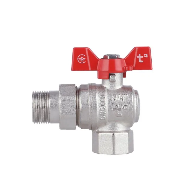 Кран кульовий кутовий 3/4" латунний SD Forte SF221W20 нікельований