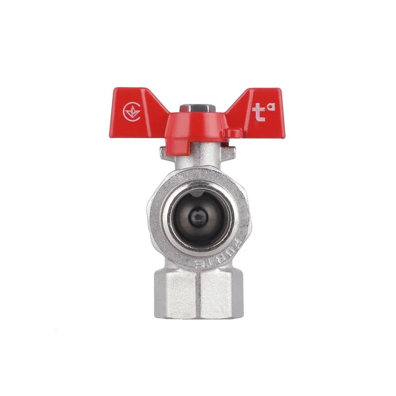 Кран кульовий кутовий 3/4" латунний SD Forte SF221W20 нікельований
