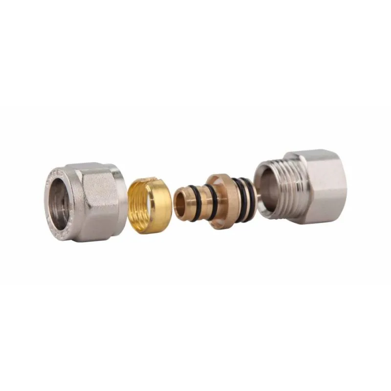 Муфта обтискна 20x1/2" латунь нікельована Forte
