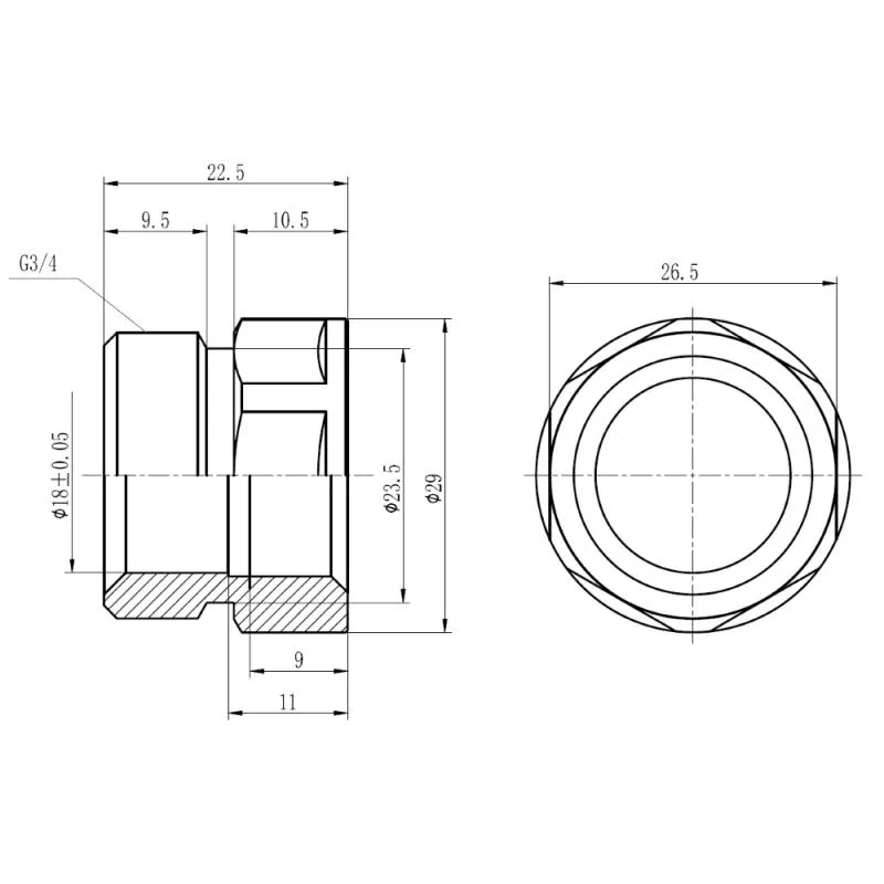 Муфта обтискна 20x1/2" латунь нікельована Forte