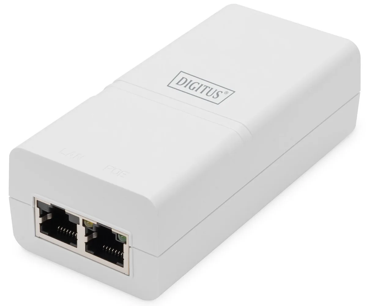 PoE-Інжектор DIGITUS PoE+ 802.3at, 10/100/1000 Mbps, Output max. 48V, 30W, білий