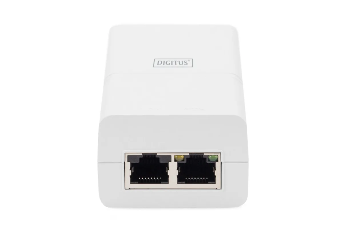 PoE-Инжектор DIGITUS PoE+ 802.3at, 10/100/1000 Mbps, максимальный выход 48V, 30W, белый.