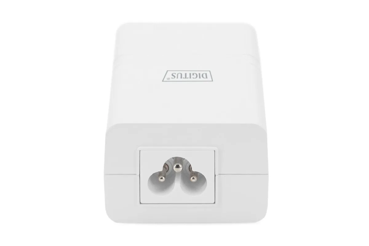 PoE-Инжектор DIGITUS PoE+ 802.3at, 10/100/1000 Mbps, максимальный выход 48V, 30W, белый.