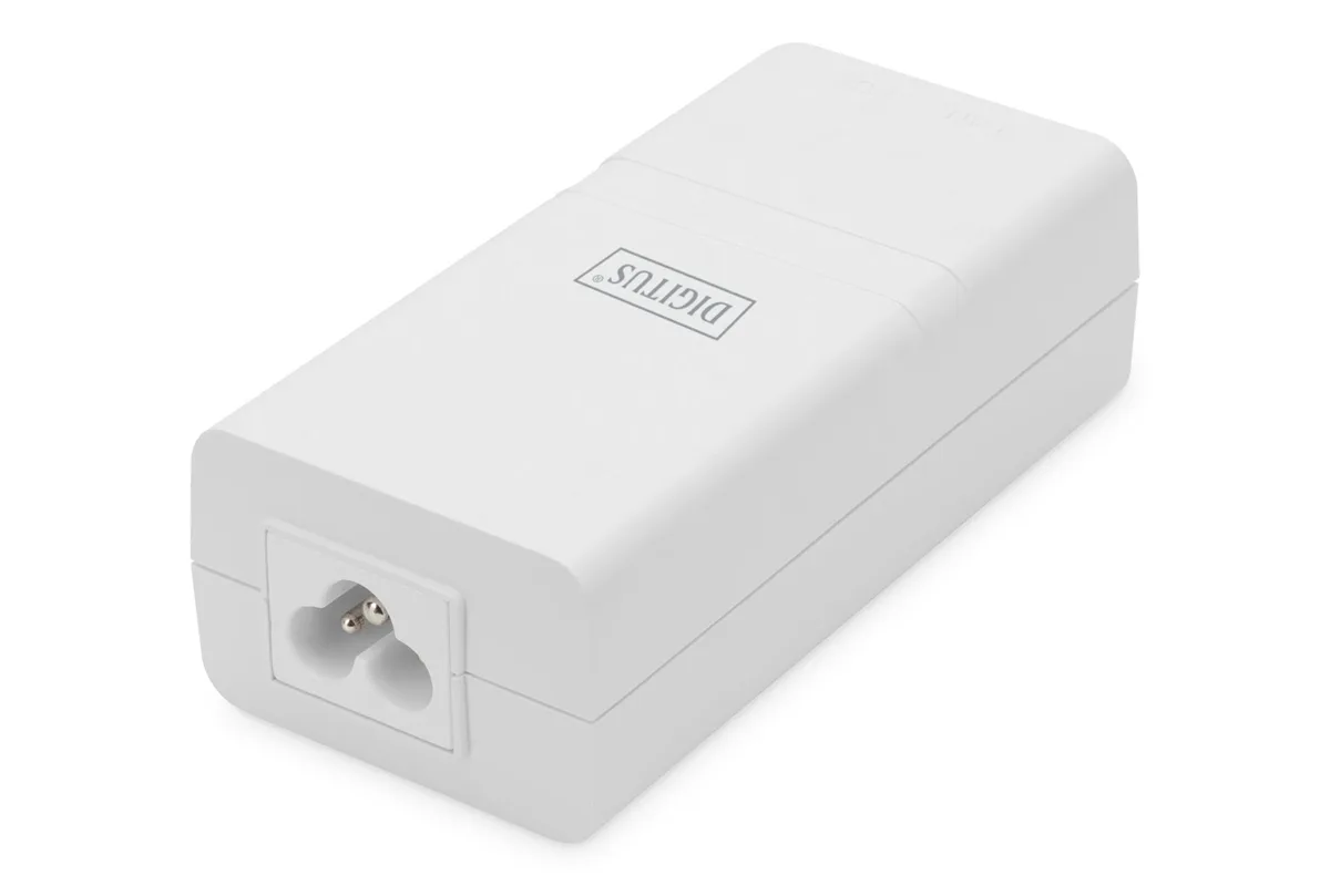 PoE-Инжектор DIGITUS PoE+ 802.3at, 10/100/1000 Mbps, максимальный выход 48V, 30W, белый.