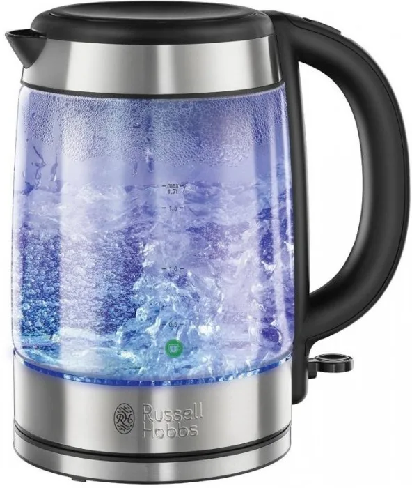 Електрочайник Russell Hobbs Скло 1,7 л Нержавіюча сталь Чорний