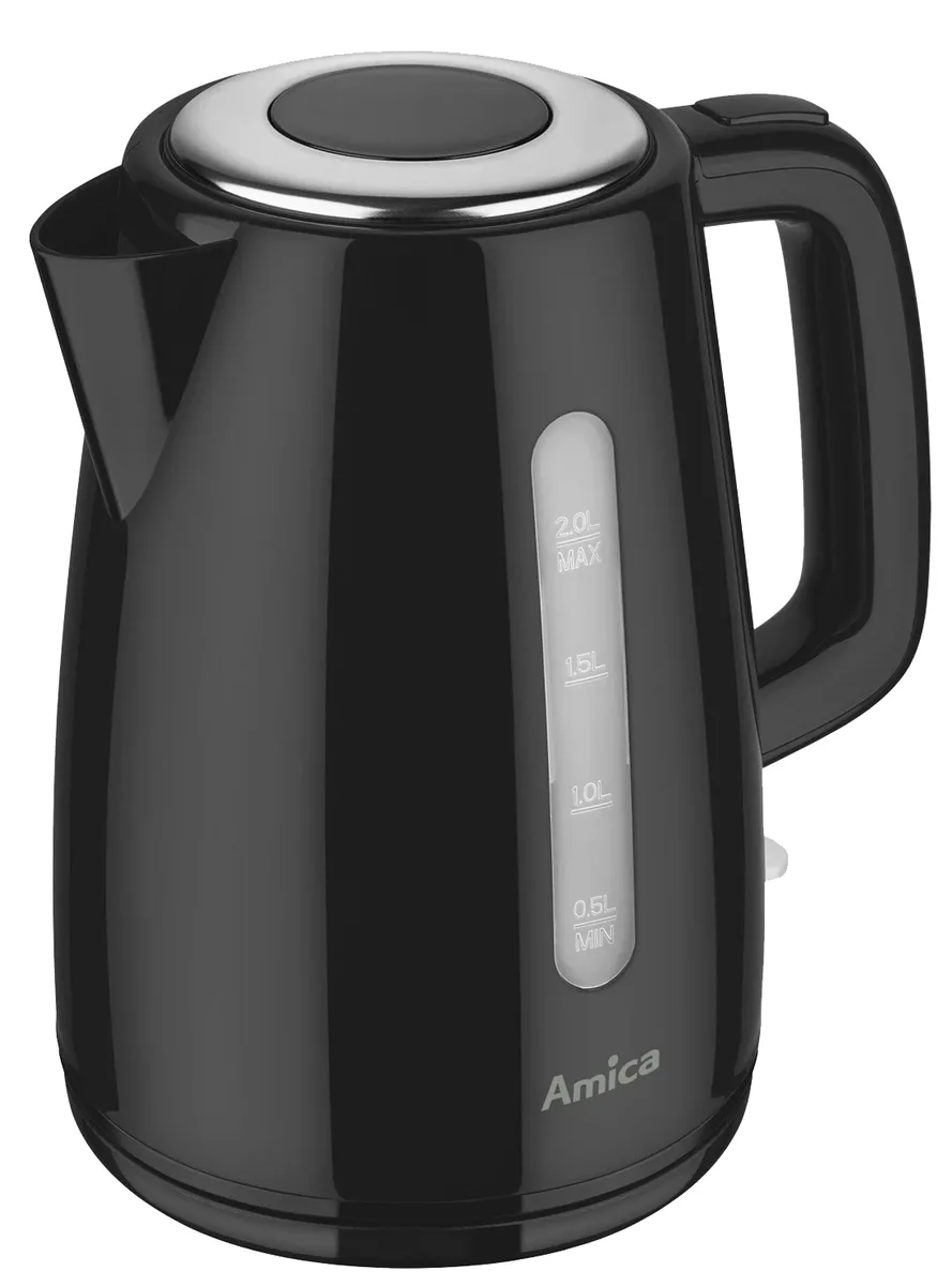 Електрочайник Amica 2 л Пластик Чорний 1850-2200 Вт