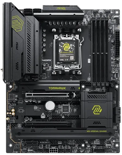 Материнcька плата MSI MAG B850 TOMAHAWK WIFI sAM5 B850 4xDDR5 M.2 HDMI Wi-Fi BT ATX