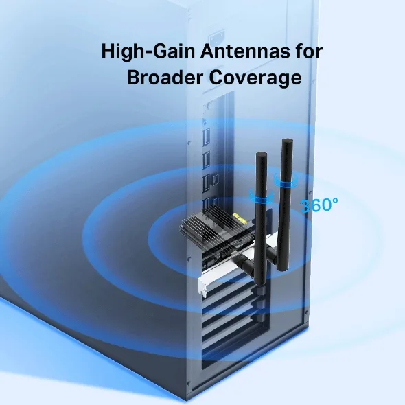 Адаптер WiFi TP-LINK Archer TX50E AX3000, PCI-Express x1, BT5.0