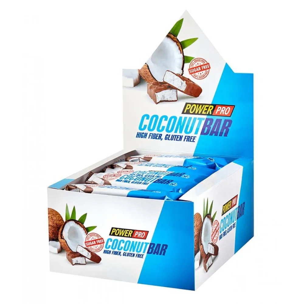 Батончик спортивного харчування Power Pro кокосовий 20x50 г без цукру без глютену
