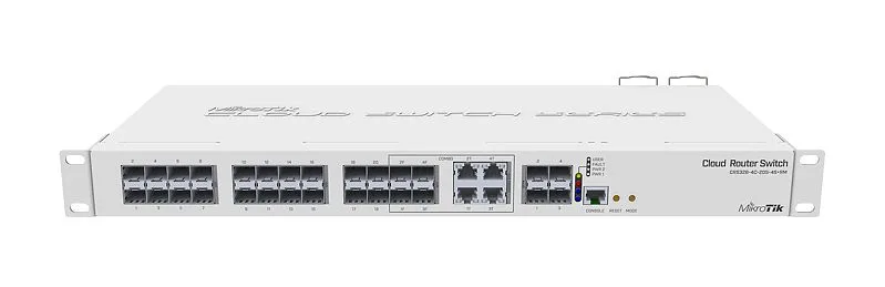 Комутатор MikroTik 28 портів з 20 SFP і 4 SFP+ 10G чорний
