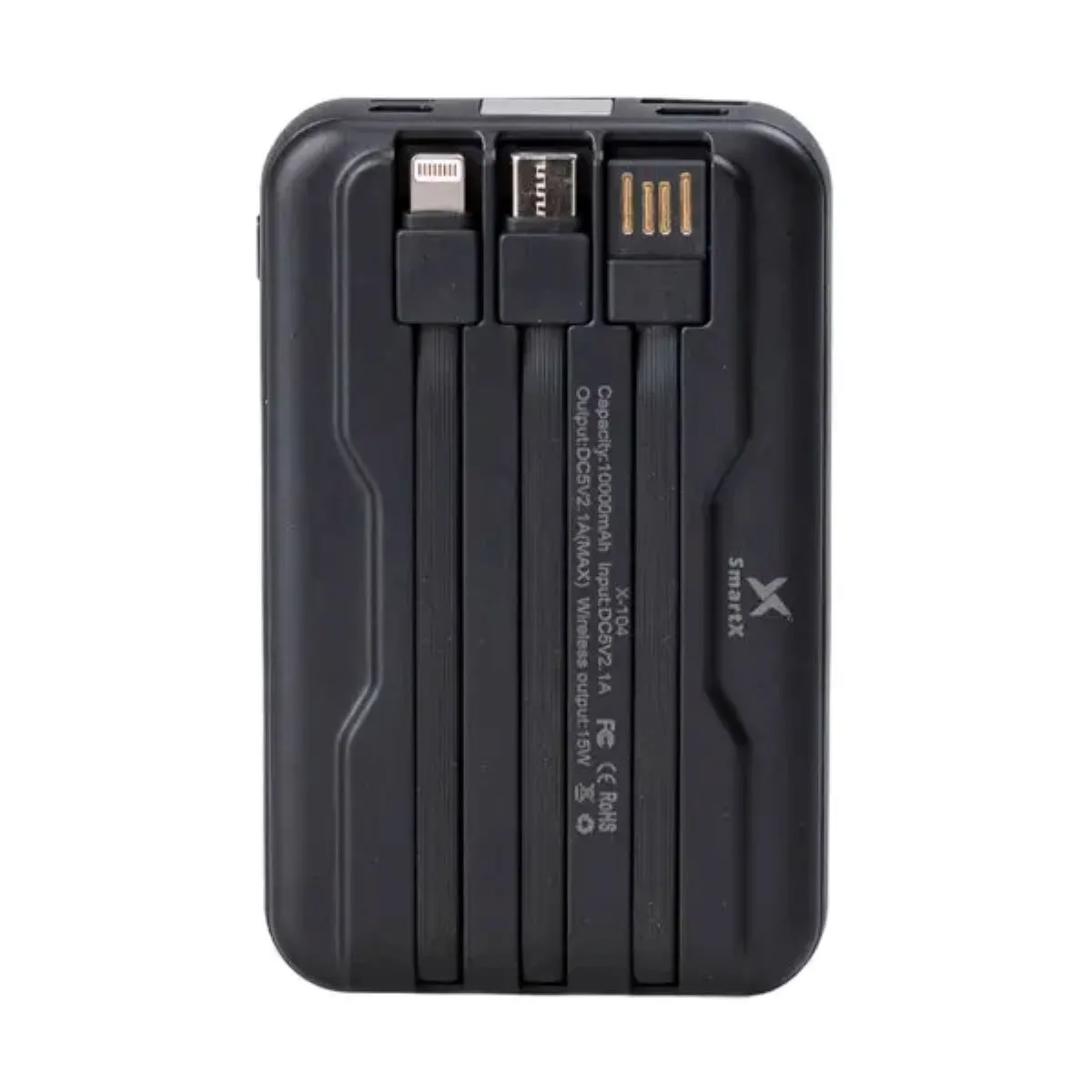 Повербанк Smart X 10000 mAh пластик прозорий 3 кабелі