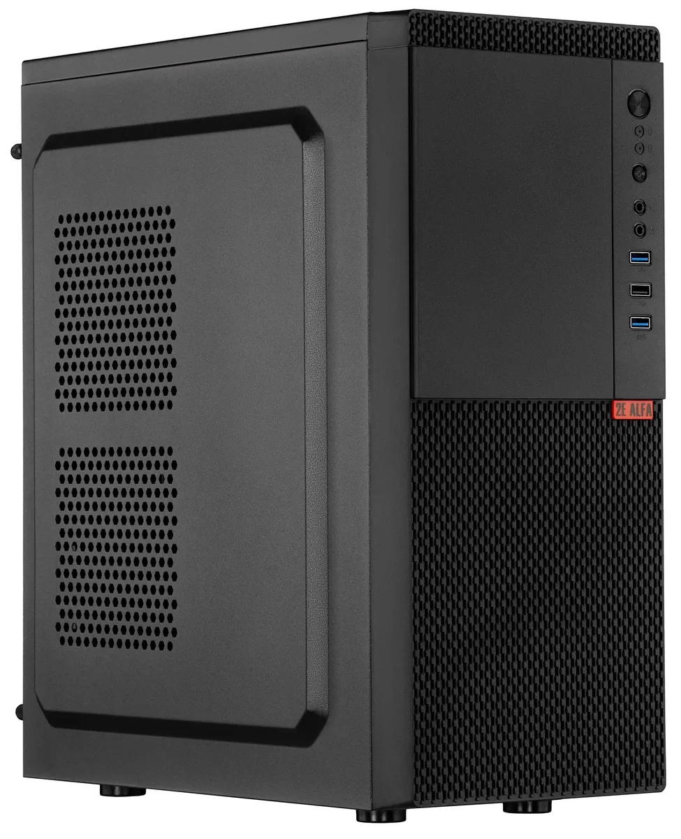 Корпус 2E Alfa E130 без БЖ 2xUSB3.0, 1xUSB2.0, 1x80мм, VGA 320мм, ATX, чорний