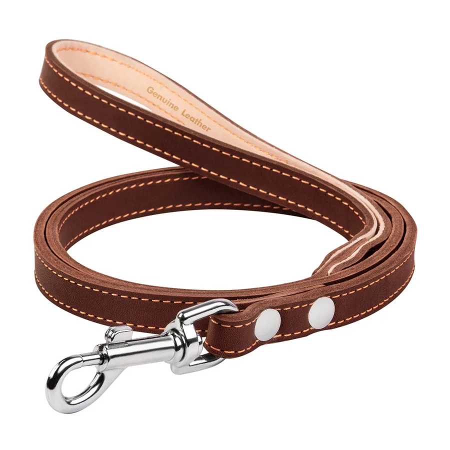 Повідець подвійний CoLLaR 14мм x 122см шкіряний коричневий для собак
