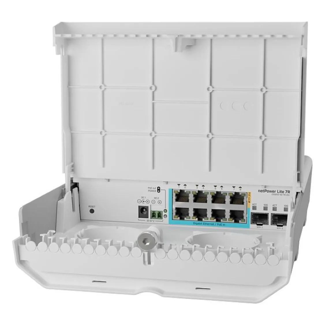 Комутатор MikroTik 8 портів 10/100/1000 Ethernet 2 порти 10 Gb SFP+ пасивне охолодження