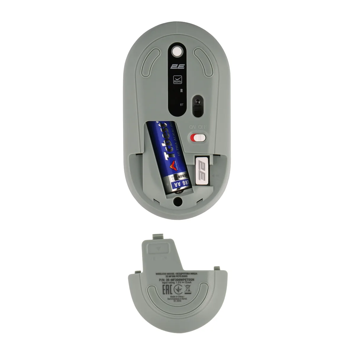 Миша 2E MF300 PETS:DOGS Silent WL BT, зеленый