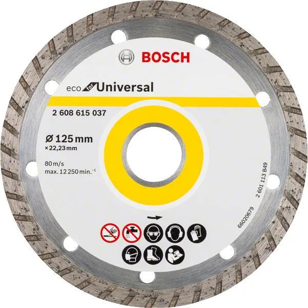 Алмазний диск Bosch Professional Eco Universal Turbo 125 мм з отвором 22,23 мм.