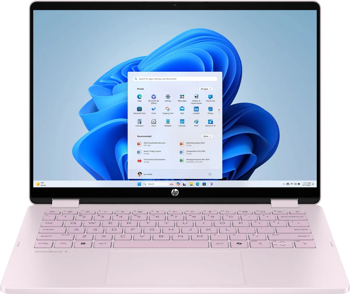 Ноутбук HP 14" IPS Touch 16GB SSD 1TB рожевий