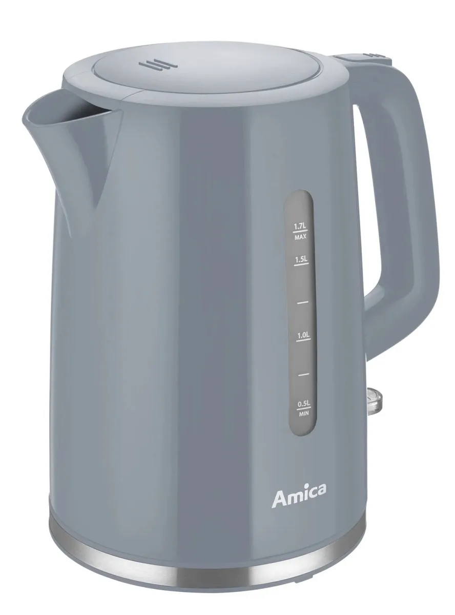 Електрочайник Amica 1,7 л пластиковий сірий 2200 Вт