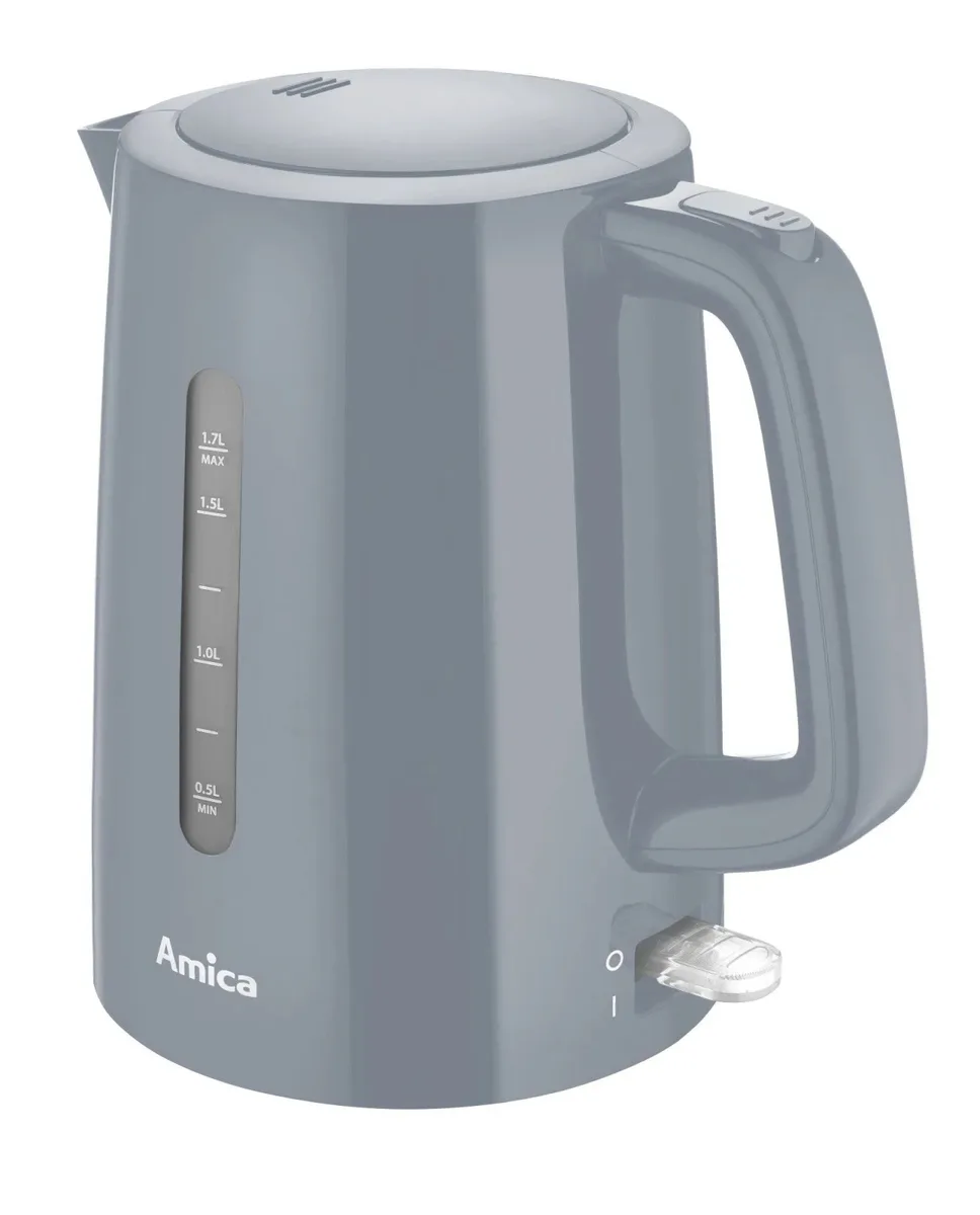 Електрочайник Amica 1,7 л пластиковий сірий 2200 Вт