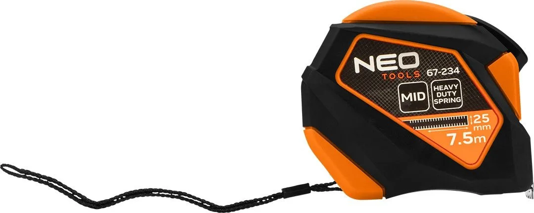 Рулетка Neo Tools, 7.5м x 25мм, зі стопором та магнітним кріпленням.