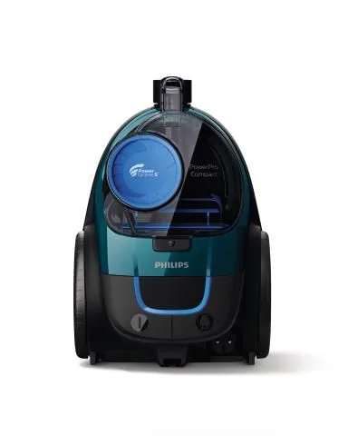 Пилосос Philips серії 3000, потужність 900Вт, контейнер на 1,5л, фільтр НЕРА, турбощітка, чорний з зеленими акцентами.