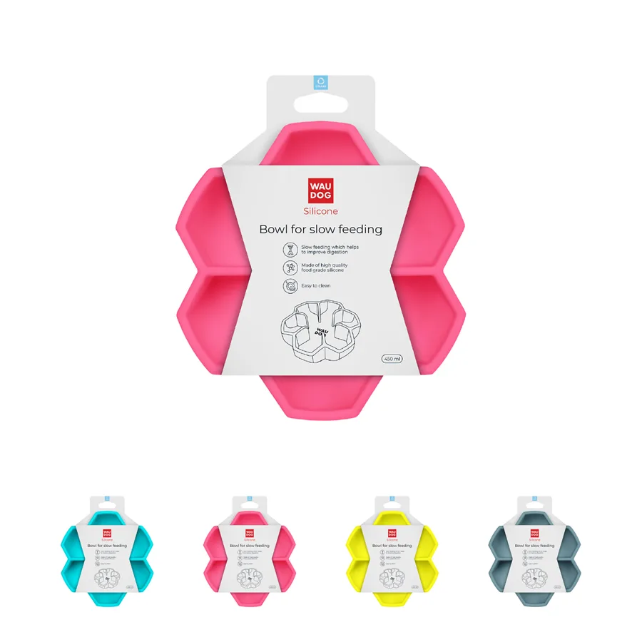 Миска для повільного харчування WAUDOG Silicone 450 мл силіконова 16,6 см рожевий