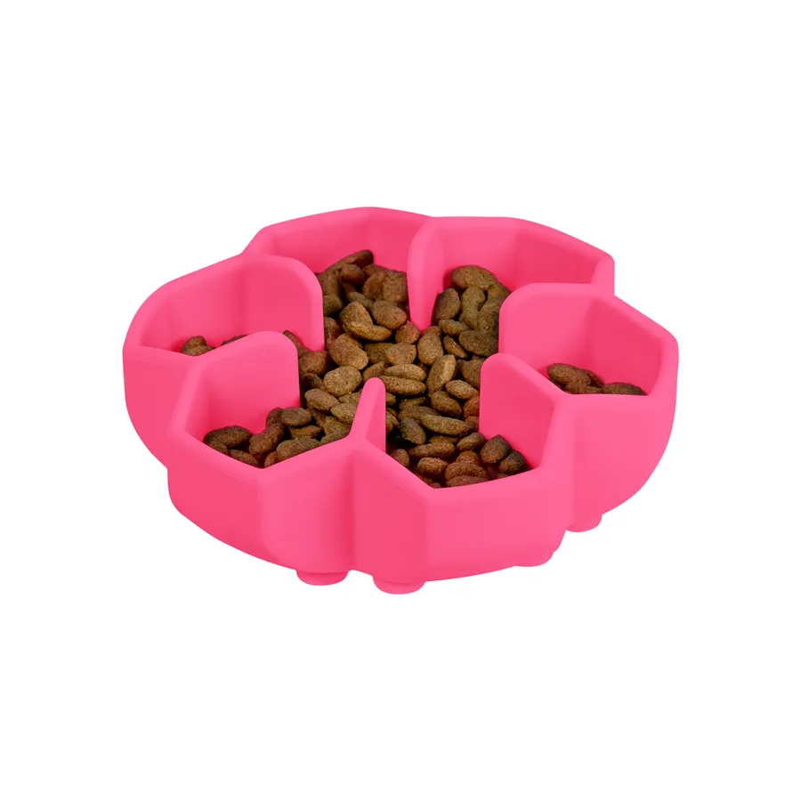 Миска для медленного питания WAUDOG Silicone 450 мл силиконовая 16,6 см розовая