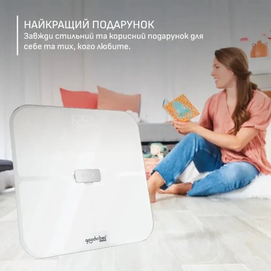 Весы Tefal электронные стеклянные 200кг Bluetooth белый
